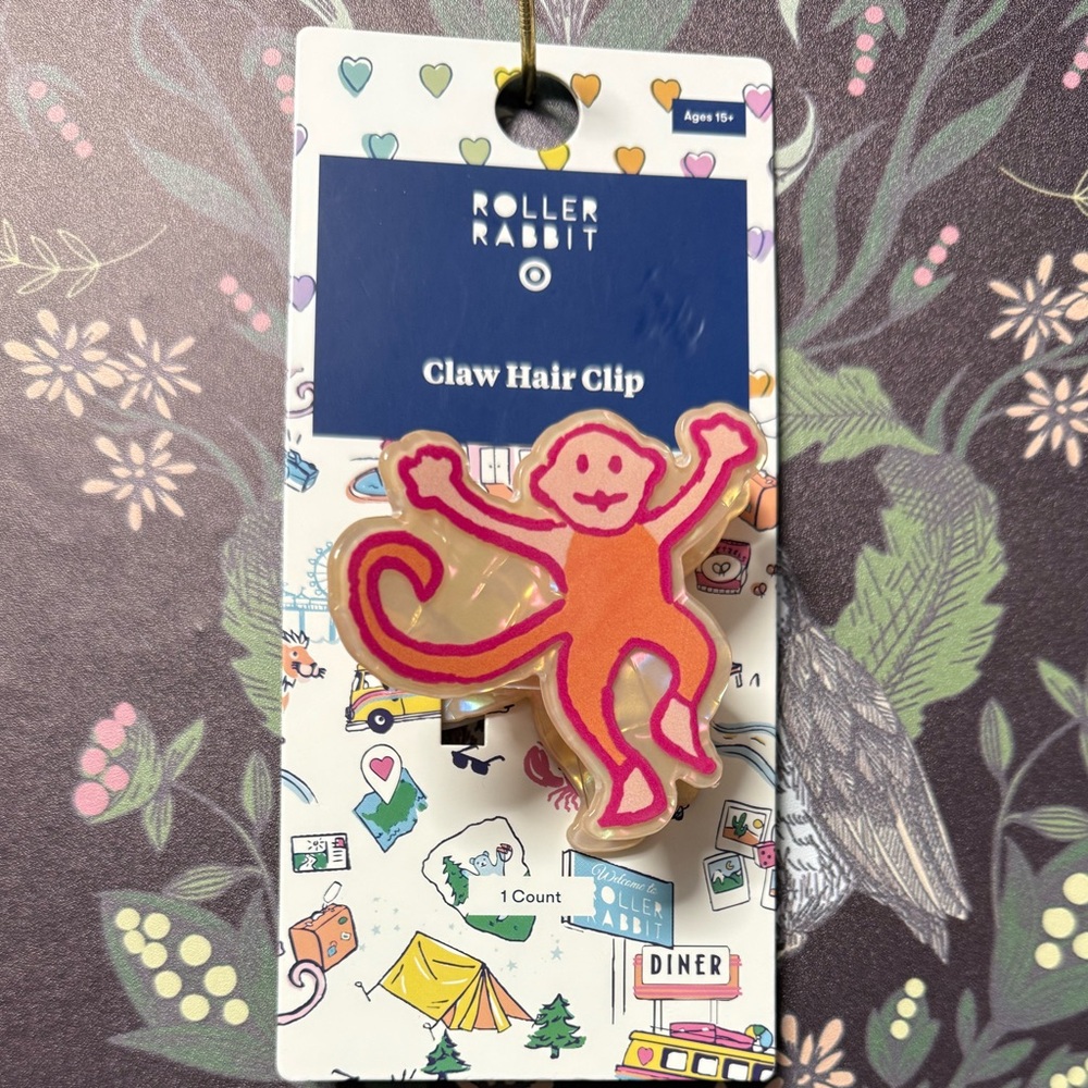 Roller Rabbit x Target NWT Pink Monkey Claw Hair Clip